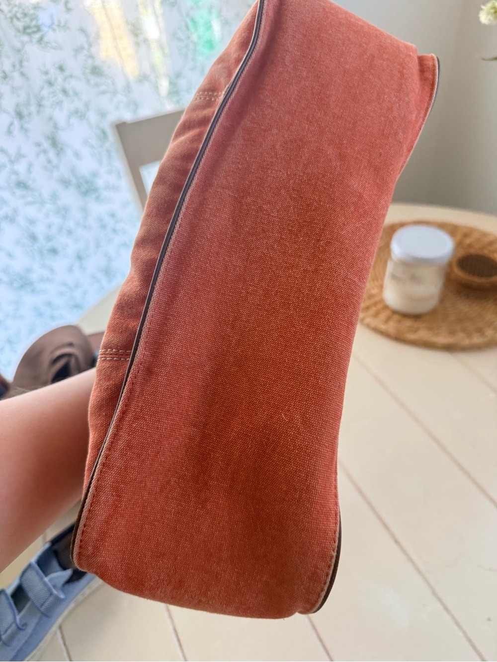 Cole Haan Two-Tone Brown Suede and Leather Shoulder Bag - Picture 8 of 9